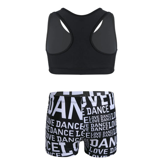 iEFiEL dance crop tank with shorts set