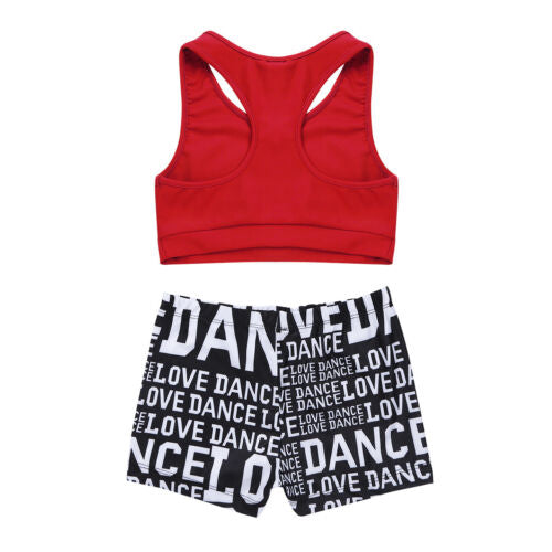 iEFiEL dance crop tank with shorts set