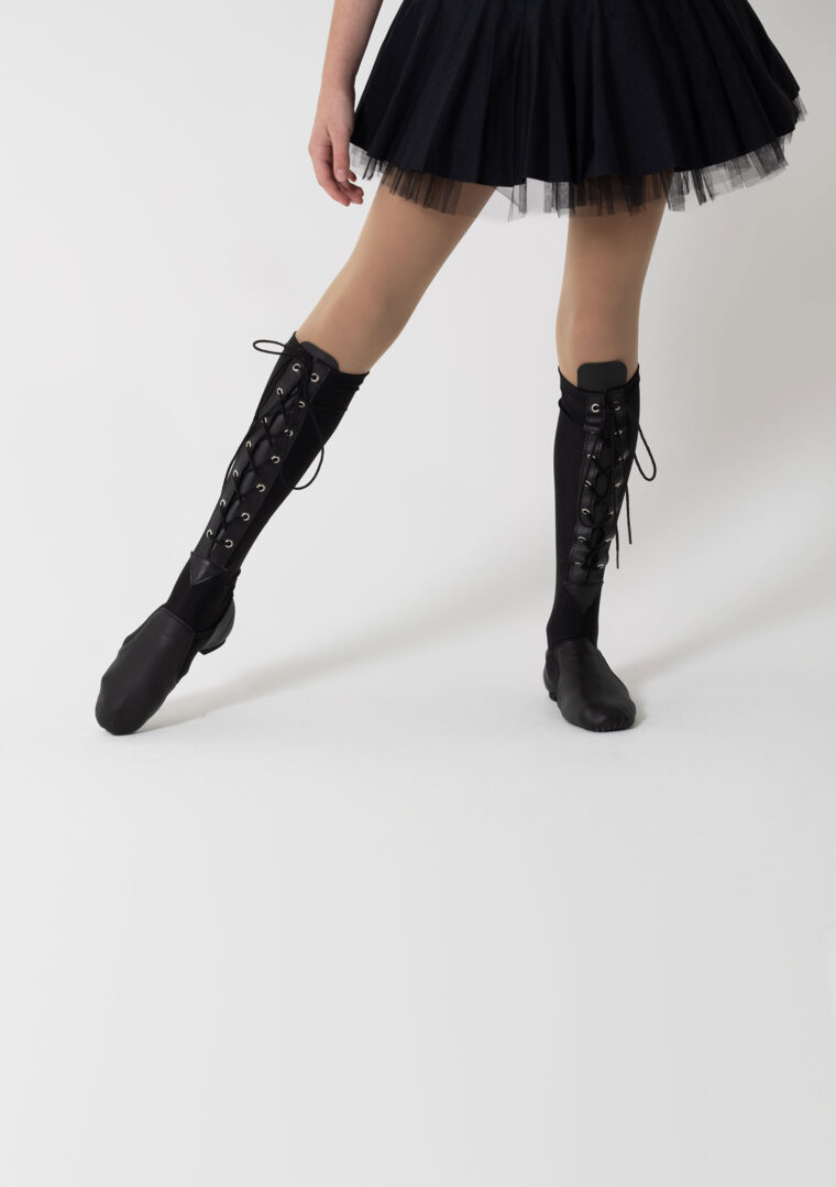 Black Lycra Lace-Up Spats