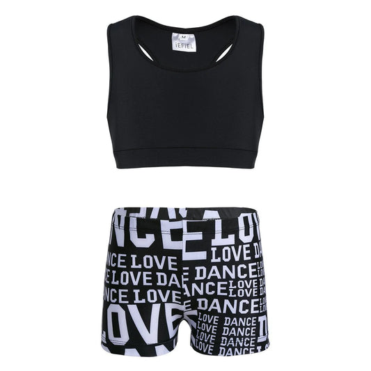 iEFiEL dance crop tank with shorts set