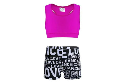 iEFiEL dance crop tank with shorts set